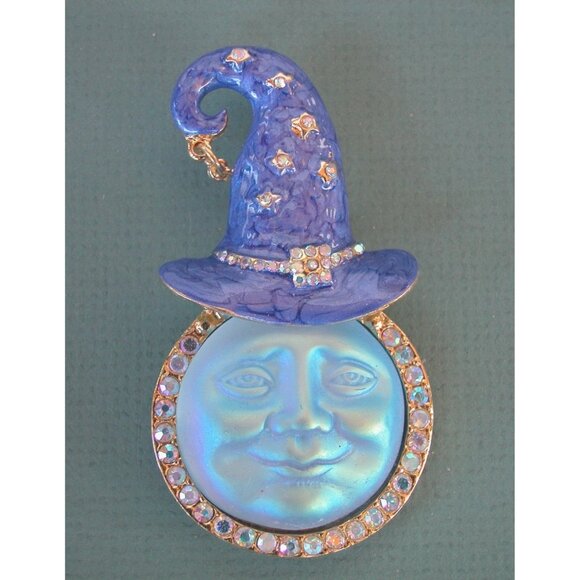 Kirks Folly Wizard Moon Face Magical Brooch/ Pin Collectible - Picture 1 of 2